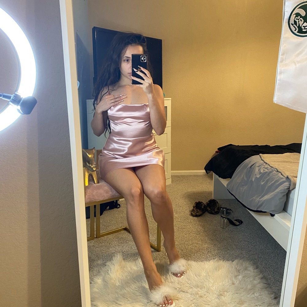 SHEIN Satin Pink dress